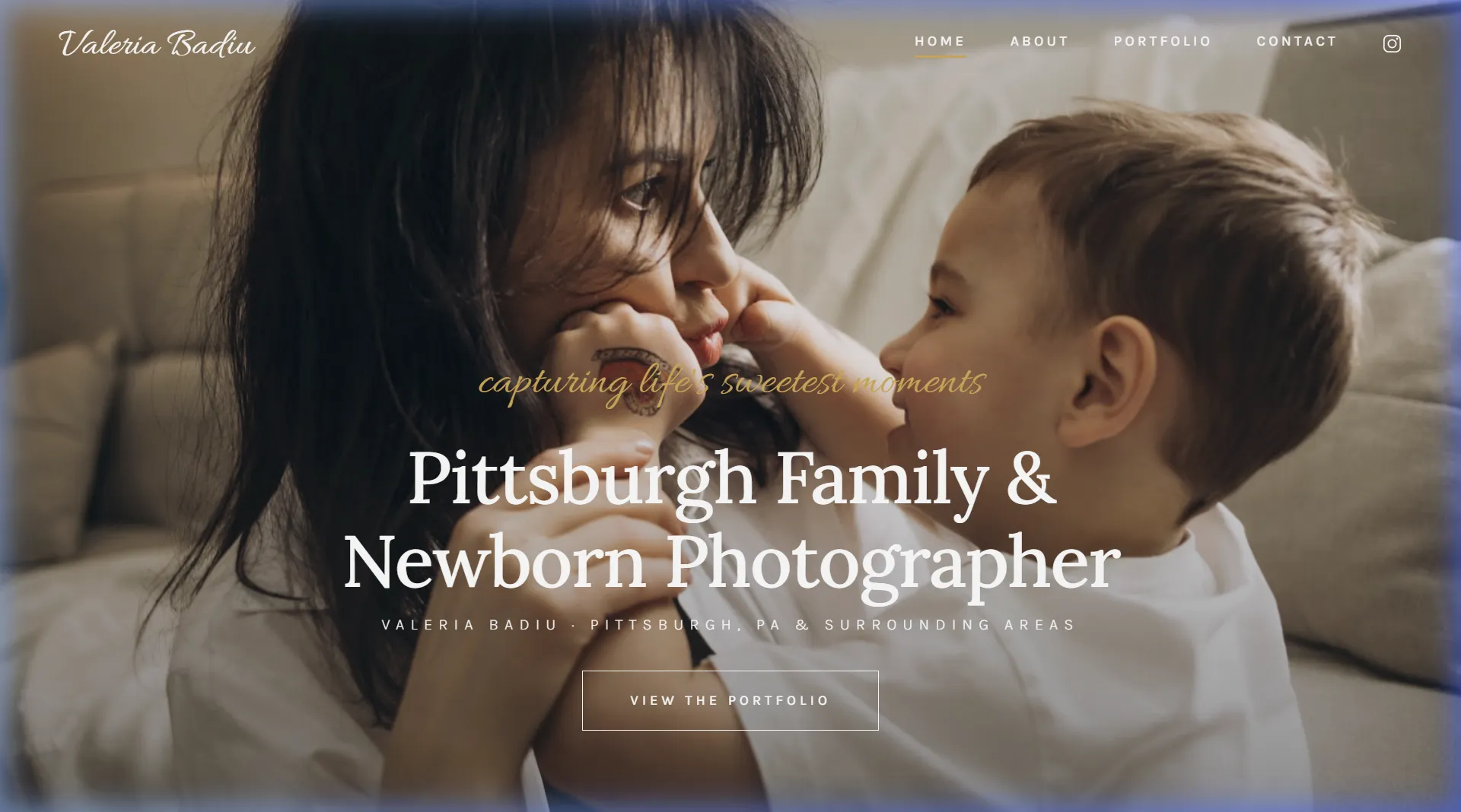 Screenshot of the Valeria Badiu Photography website.